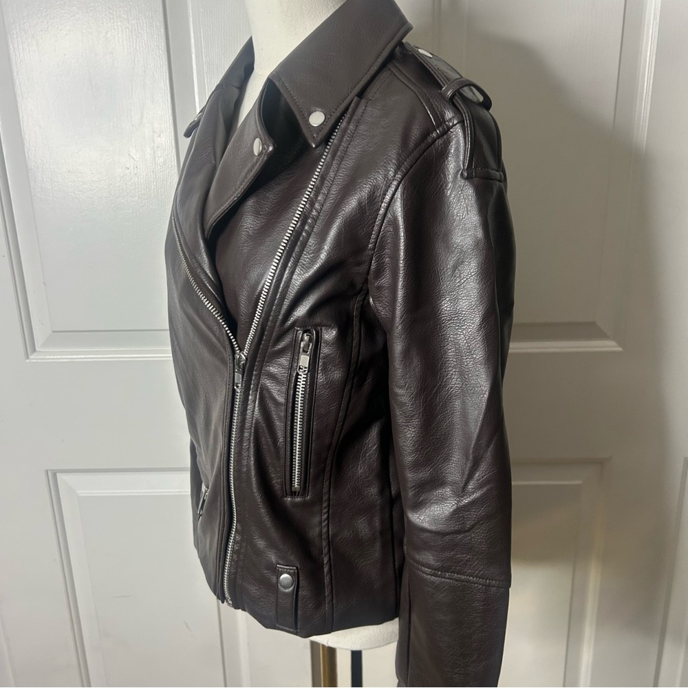 NWT (size XS) H&M Brown Leather Jacket - Picture 5 of 10
